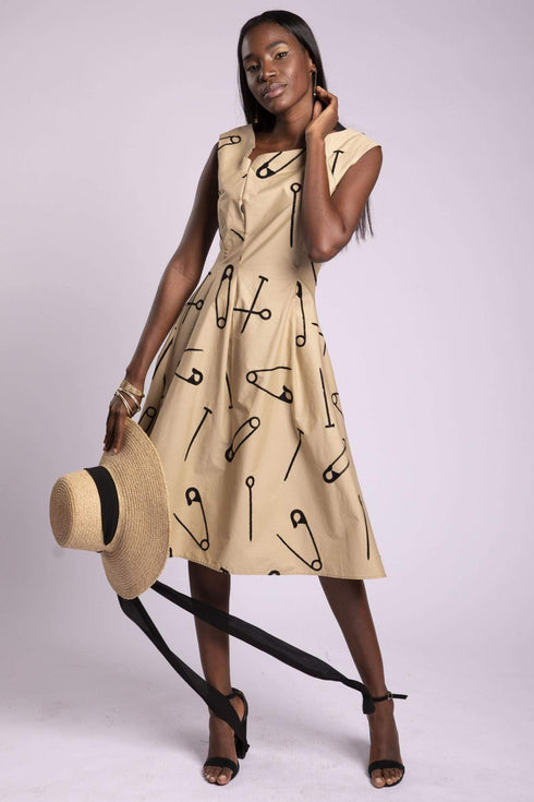 Hiroki Fit and Flare Cotton Dress - Latvia